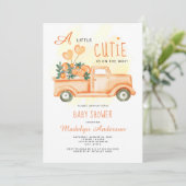 Eine kleine Süsse auf der Way Citrus Baby Dusche Einladung (Stehend Vorderseite)