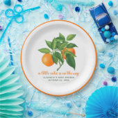 Eine kleine Süsse Baby Dusche Orange Citrus Blätte Pappteller (Party)