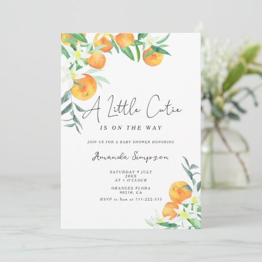 Eine kleine Süsse Babydusche Einladung (Stehend Vorderseite)