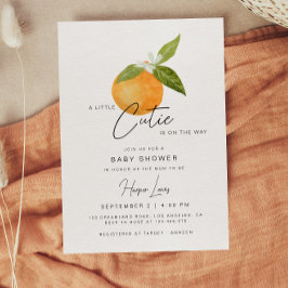 Eine kleine Süsse Babydusche Orangen Einladung