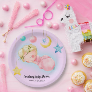 Eine kleine, süße Babydusche Pappteller
