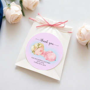 Eine kleine, süße Babydusche Runder Aufkleber