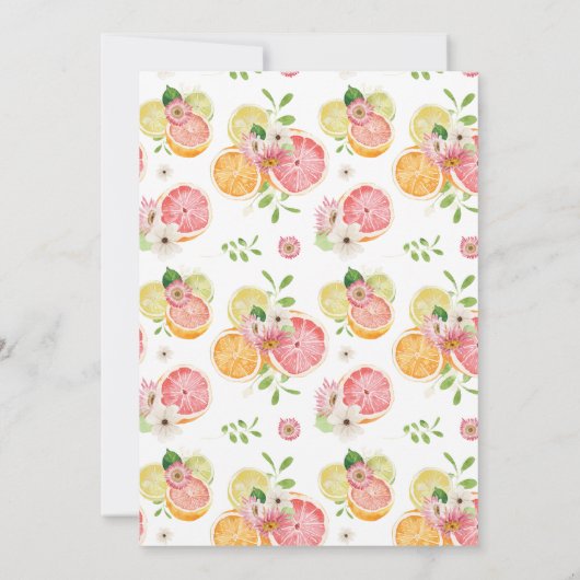 Eine kleine Süsse befindet sich auf der Way Citrus Einladung (Rückseite)