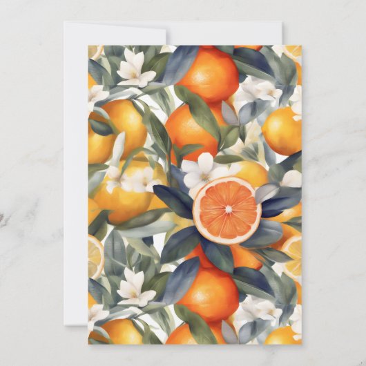 Eine kleine Süsse befindet sich auf der Way Citrus Einladung (Rückseite)