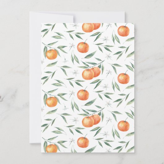 Eine kleine Süsse befindet sich auf der Way Orange Einladung (Rückseite)