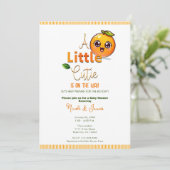 Eine kleine Süsse befindet sich auf der Way Orange Einladung (Stehend Vorderseite)