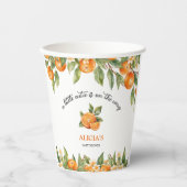 Eine kleine Süsse befindet sich auf der Way Orange Pappbecher (Vorderseite)