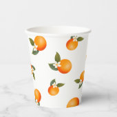 Eine kleine Süsse befindet sich auf der Way Orange Pappbecher (Vorderseite)