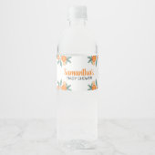 Eine kleine Süsse botanische Orangen Babydusche Wasserflaschenetikett (Vorderseite)
