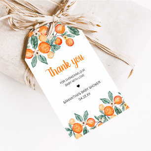 Eine kleine Süsse botanische Orangen Gefallen Tags Geschenkanhänger