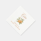Eine kleine Süsse Citrus Orange Babydusche Serviette (Ecke)