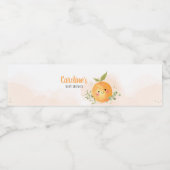 Eine kleine Süsse Citrus Orange Babydusche Wasserflaschenetikett (Einzelnes Label)