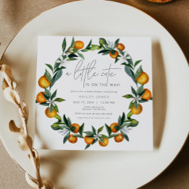 Eine kleine Süsse Citrus Orange Fruit Baby Dusche  Einladung