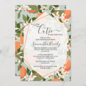 Eine kleine Süsse Citrus und Mint Green Baby Dusch Einladung (Vorne/Hinten)