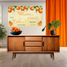 Eine kleine Süsse Citrus Watercolor Babydusche Banner