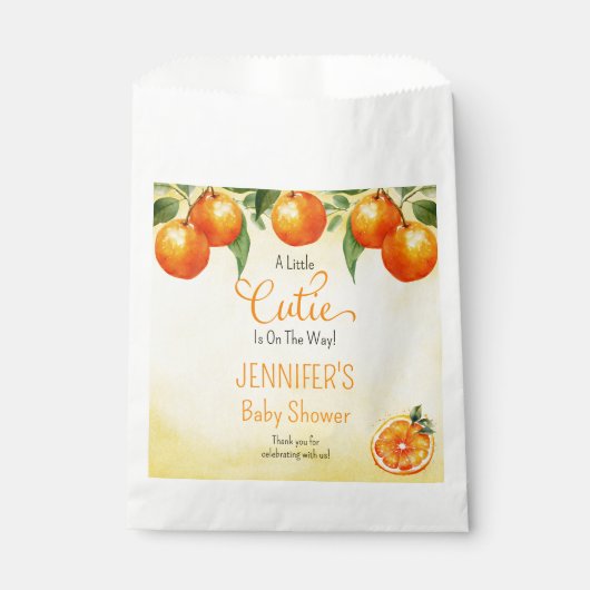 Eine kleine Süsse Citrus Watercolor Babydusche Geschenktütchen (Vorderseite)