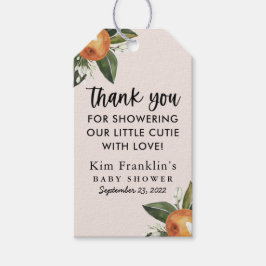 Eine kleine Süsse Clementine BABY SHOWER Gunst Geschenkanhänger