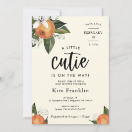 Eine kleine Süsse Clementine Orange BABY SHOWER In Einladung
