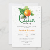 Eine kleine Süsse, die Mandarine mit grünem Streif Einladung (Vorderseite)