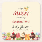 Eine kleine süße Dusche ist auf dem Weg zur Eiscre Rechteckiger Pappuntersetzer (Vorderseite)