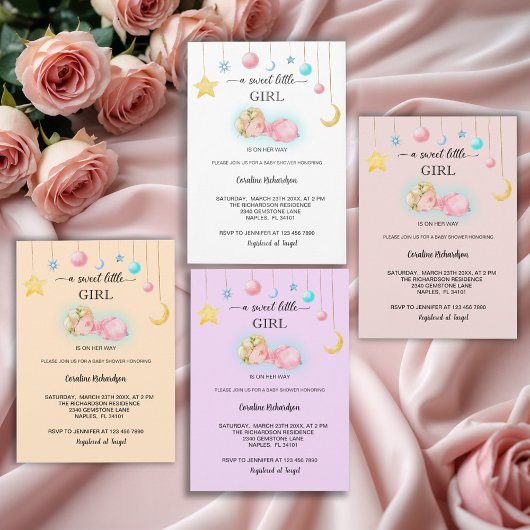 Eine kleine, süße Elfenbeindusche Einladung