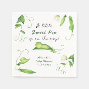 Eine kleine Süße Erbse ist auf dem Weg Baby Shower Serviette