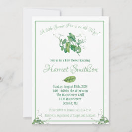 Eine kleine süße Erbse ist unterwegs! Babyparty Einladung