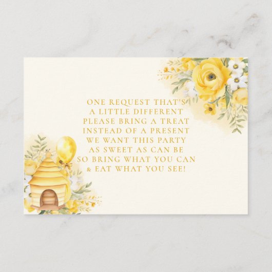 Eine kleine süße Honigbienendusche bringt eine Lec Begleitkarte (Rückseite)