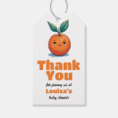 Eine kleine Süsse ist auf dem Weg Baby Dusche Dank Geschenkanhänger (Vorderseite)