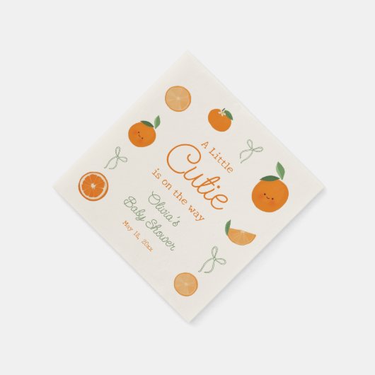 Eine kleine Süsse ist auf dem Weg Baby Dusche Serviette (Ecke)