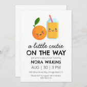 eine kleine Süsse ist auf dem Weg Babydusche Einladung (Vorne/Hinten)