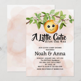 eine kleine Süsse ist auf dem Weg einfache Babydus Einladung