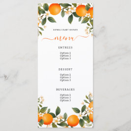 Eine kleine Süsse ist auf dem Weg Mandarine Baby D Menükarte