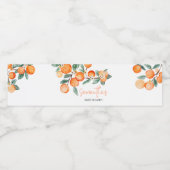 Eine kleine Süsse ist auf dem Weg Orange Wasserflaschenetikett (Einzelnes Label)