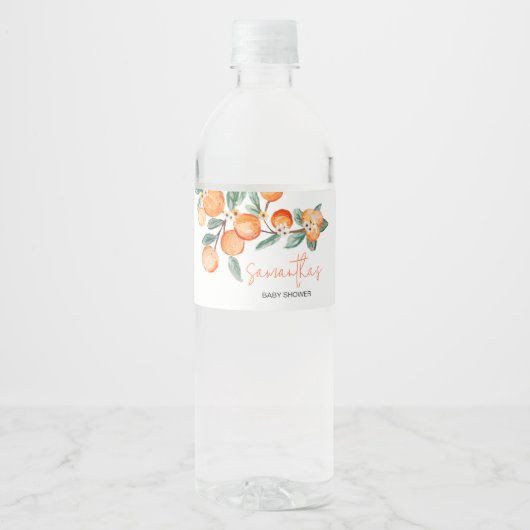 Eine kleine Süsse ist auf dem Weg Orange Wasserflaschenetikett (Vorderseite)