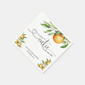 Eine kleine Süsse ist auf dem Weg Orangen Baby Dus Serviette (Ecke)