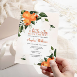 Eine kleine Süsse ist auf dem Weg zur Babydusche Einladung