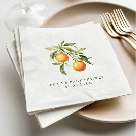 Eine kleine Süsse ist auf dem Weg zur Babydusche Serviette