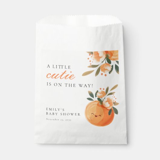 Eine kleine Süsse ist auf dem Weg zur Citrus Baby Geschenktütchen (Vorderseite)