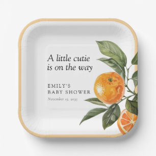 Eine kleine Süsse ist auf dem Weg zur Citrus Baby  Pappteller
