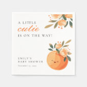 Eine kleine Süsse ist auf dem Weg zur Citrus Baby Serviette (Vorderseite)