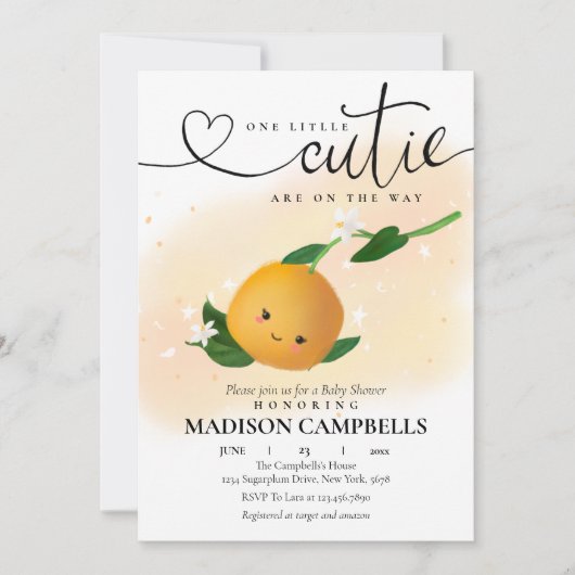 Eine kleine Süsse ist auf dem Weg zur Einladung vo (Vorderseite)