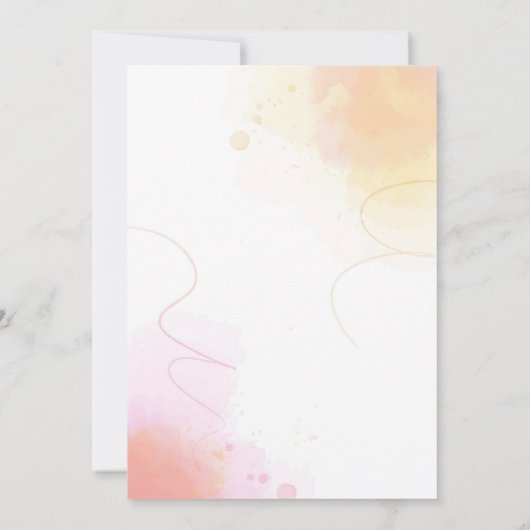 Eine kleine Süsse ist auf dem Weg zur Orange Baby Einladung (Rückseite)