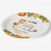 Eine kleine Süsse ist auf ihrem Baby Duschkopf Pappteller (Schrägansicht)