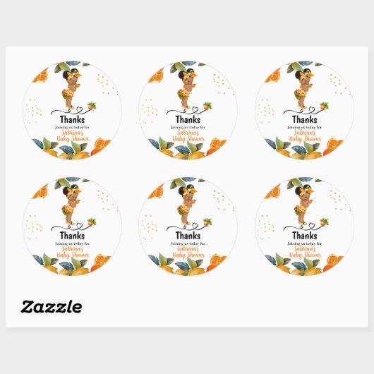 Eine kleine Süsse ist auf ihrem Weg Baby Shower St Runder Aufkleber (Blatt)