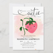 Eine kleine Süsse ist unterwegs Erdbeere Einladung (Vorderseite)