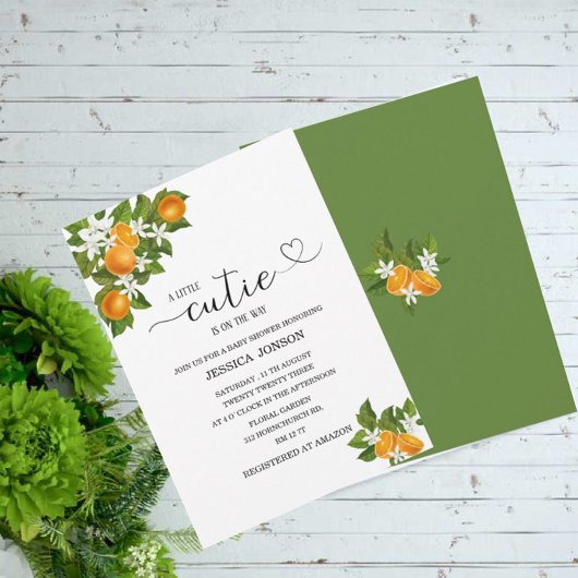 Eine kleine Süsse ist unterwegs mit Babydusche Einladung