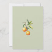 Eine kleine Süsse ist unterwegs mit einer orangefa Einladung (Rückseite)