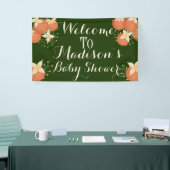 Eine kleine Süsse ist unterwegs Orange, dunkelgrün Banner (Messeveranstaltung)