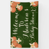 Eine kleine Süsse ist unterwegs Orange, dunkelgrün Banner (Vertikal)